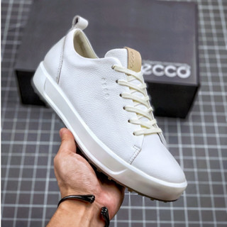 ECCO Men s Anti slip Golf Shoe is Soft and Comfortable White