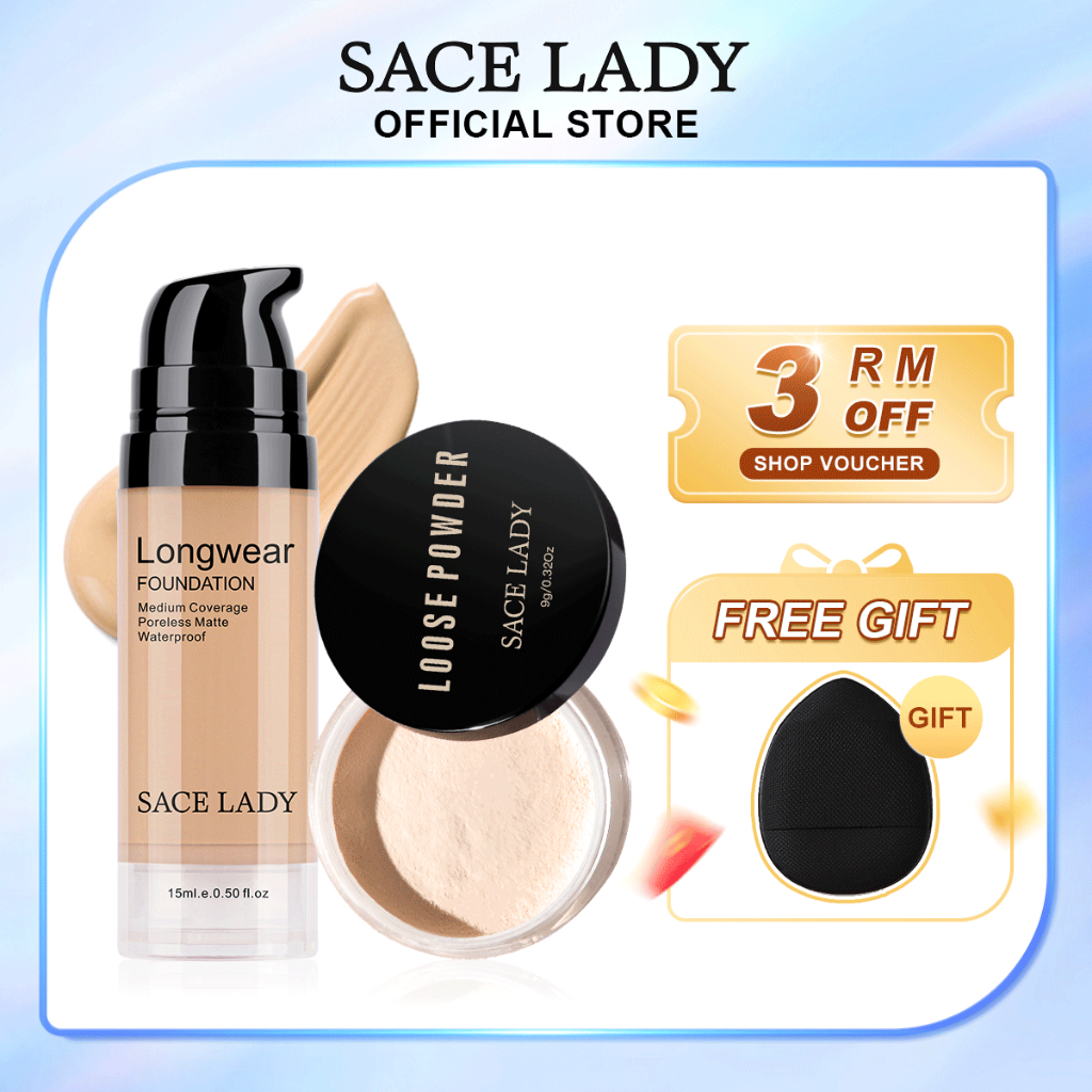 SACE LADY Makeup Set Full Coverage Foundation With Setting Powder