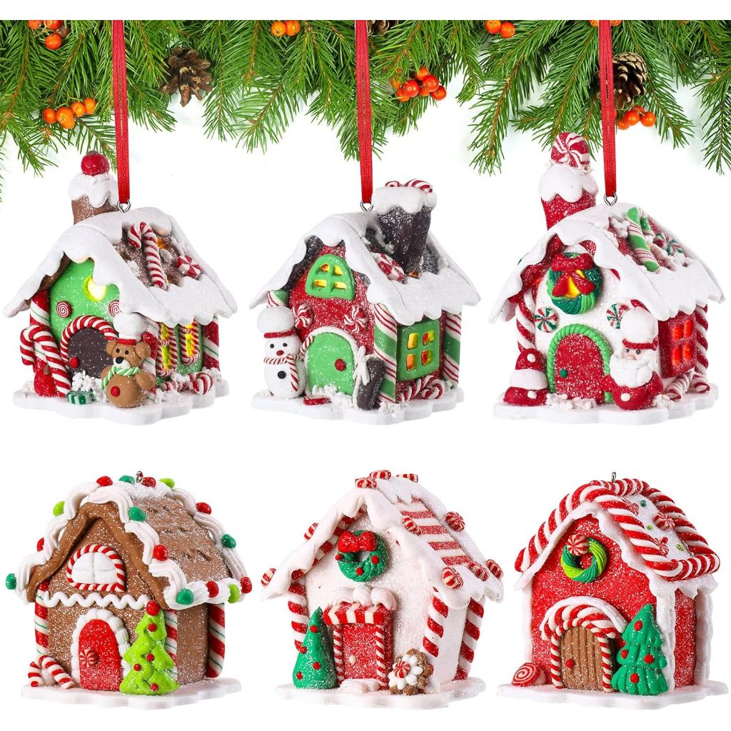 COLDPLAYLED Lighted Glitter Gingerbread House Decorative Holiday