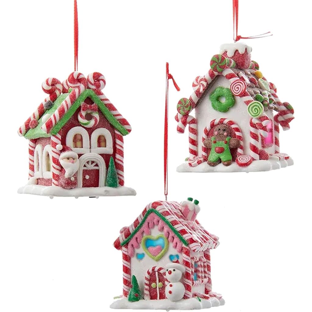 COLDPLAY-LED Lighted Gingerbread House Ornaments Holiday Christmas Tree ...