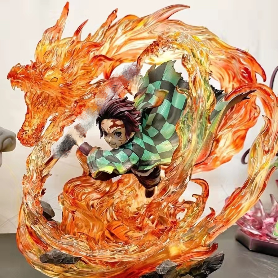 Demon Slayer Figure Toy Zenitsu Nezuko Enmu Tanjiro Rengoku Akaza Lucky ...