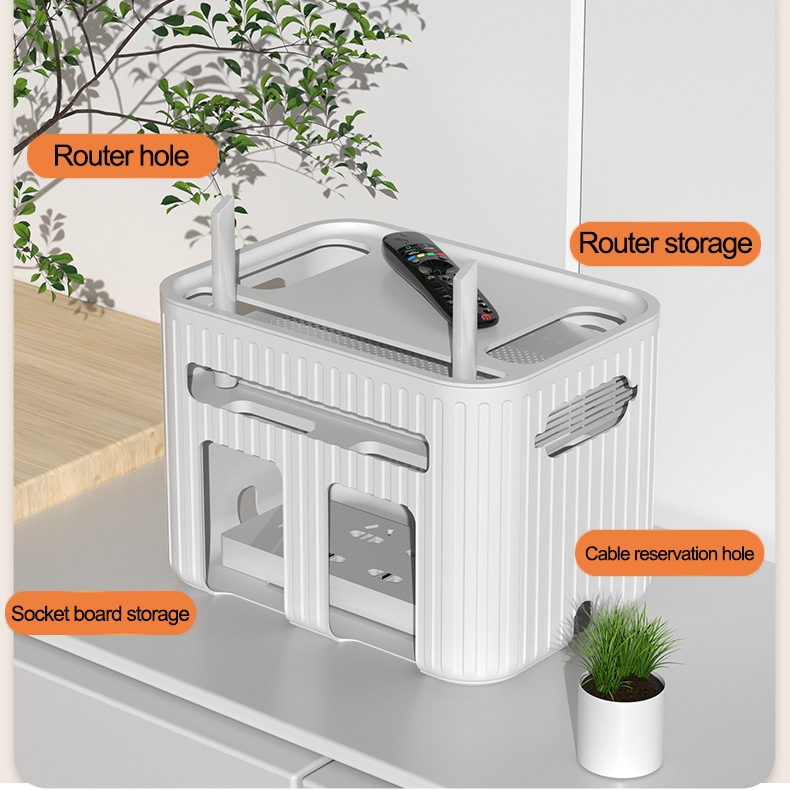 Wireless Wifi Router Shelf Storage Box ABS Plastic Organizer Box Cable ...