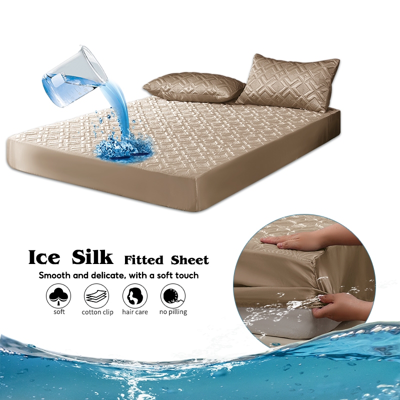 Waterproof Mattress Protector Premium Luxury Silk Bedsheet Cover Soft
