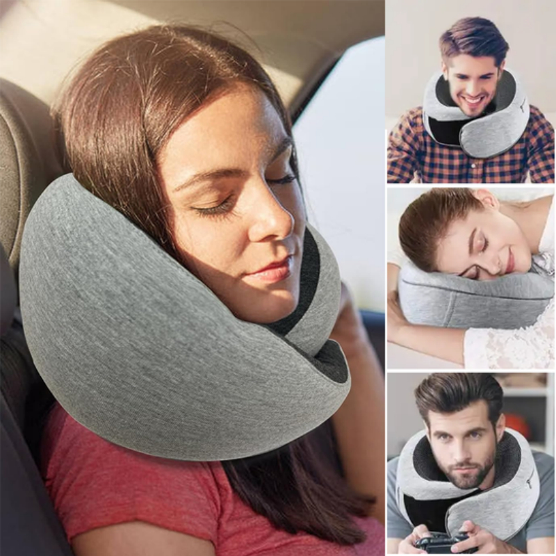 Travel Neck Pillow Non-Deformed Airplane Pillow Cushion Durable U-Shaped  Travel Memory Cotton Nap Neck Pillow