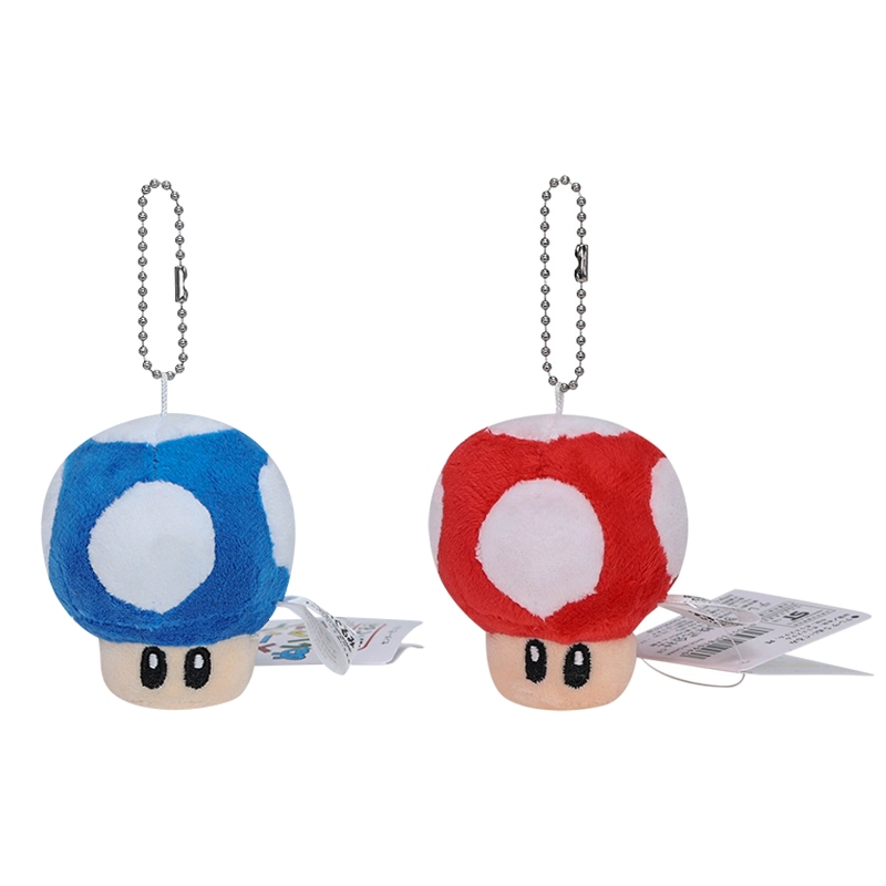 8cm Japan Nintendo Game Super Mario Bros. Toad Red Mushroom Key Chain ...