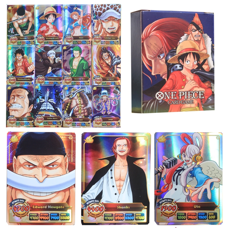 50Pcs/Pack One Piece Card SSR Flash Shiny Game Collection Cards Luffy ...