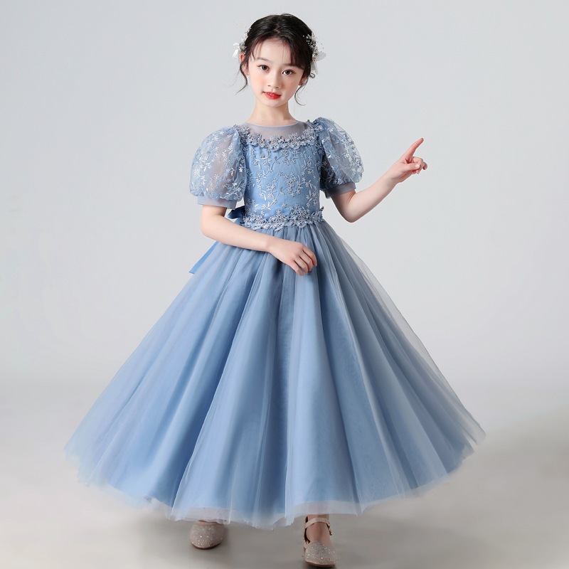 New Style Embroidery Decal Flower Girls Dress for Wedding Party Children  Princess Pageant Long Gown Kids Dresses for Girls Formal Evening Clothes |  Shopee Malaysia