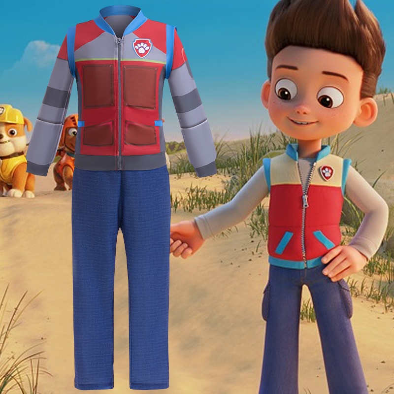 Boy s Suit PAW Patrol Ryder Cosplay Costume Long Sleeve Coat And Pant 