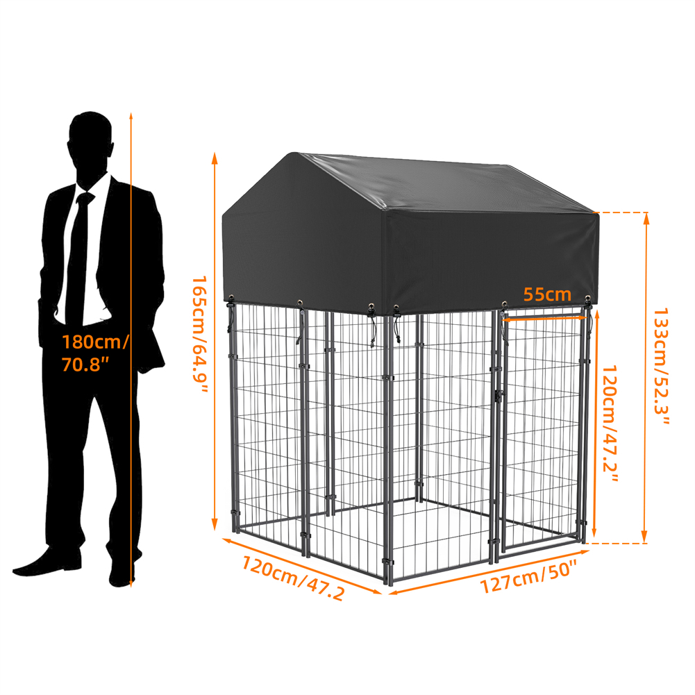 Bingopaw Extra Large Dog Cage Welded Wire Dog Kennel Pet Playpen Outdoor Heavy Duty Animal Cage
