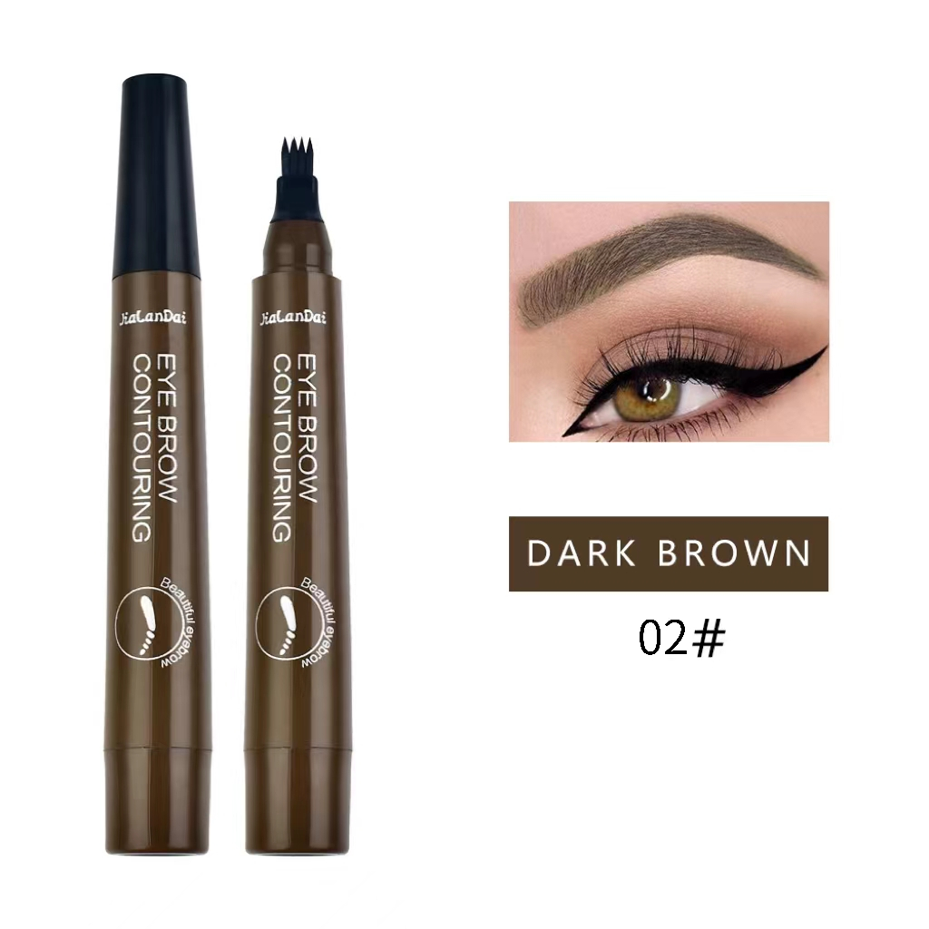 5 Color Four Headed Forked Eyebrow Pencil Waterproof Sweatproof Natural ...