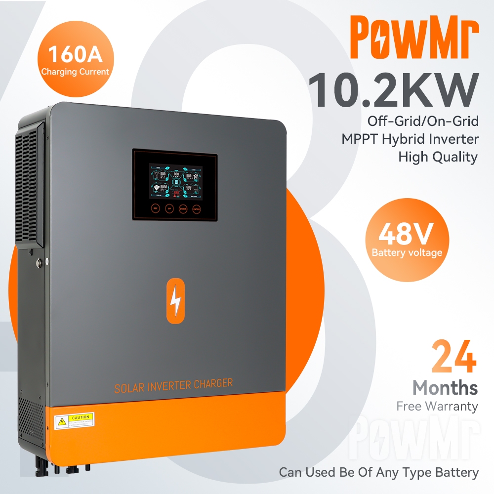 PowMr MPPT Off-Grid/On-Grid Solar Hybrid Inverter Controller (230VAC/10 ...