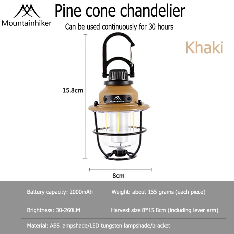 Camping Light Mountainhiker Outdoor Led Light Rechargeable Camping Lampu Chandelier Khemah