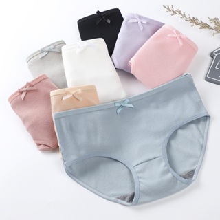 Breathable Cotton Underwear Women Drawstring Mid-waist Soft Cotton Underwear  Girl Weather Pattern Triangle Pants - AliExpress