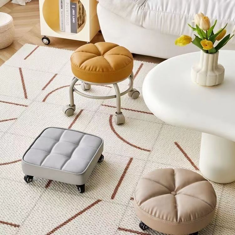 Swivel Low Stool With Wheel Children Small Chair Round Stool With Sofa ...