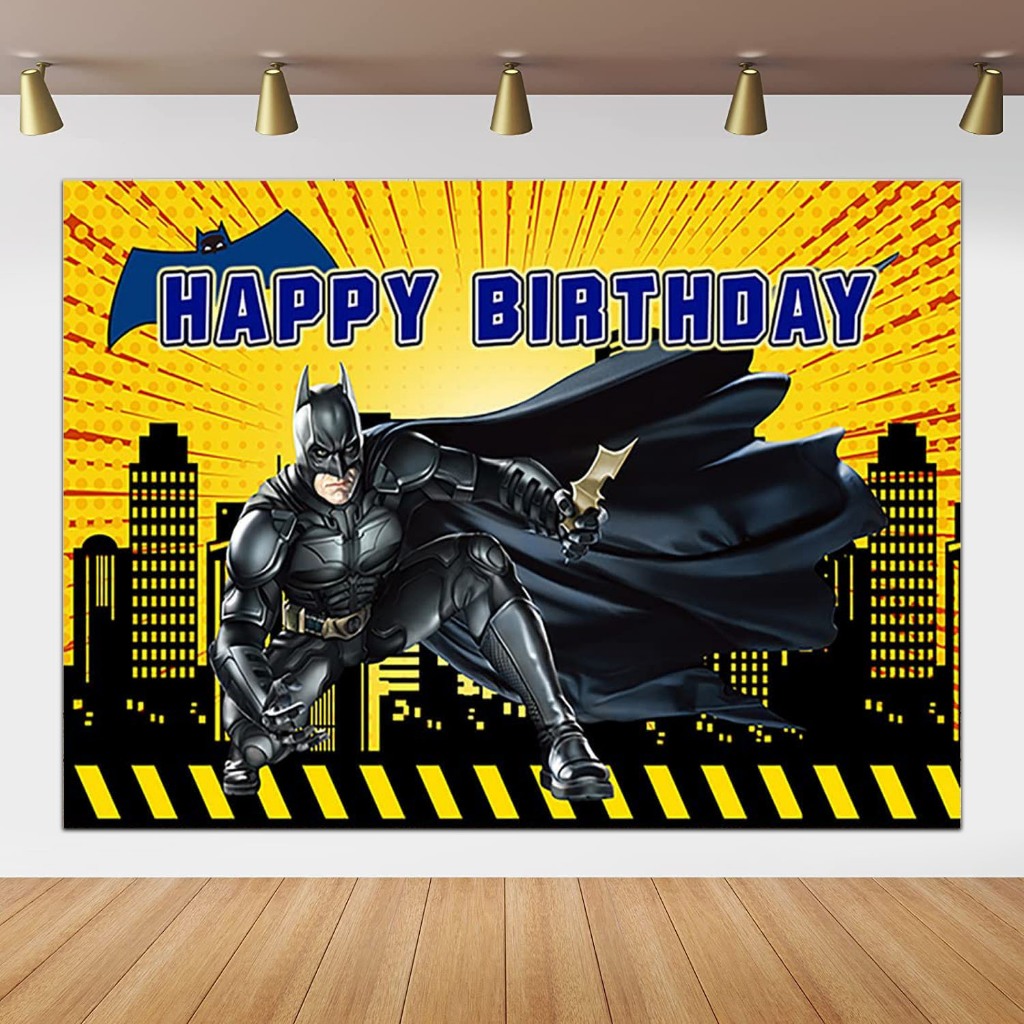 5x3ft Batman Birthday Photography Backdrop Superhero Birthday Party