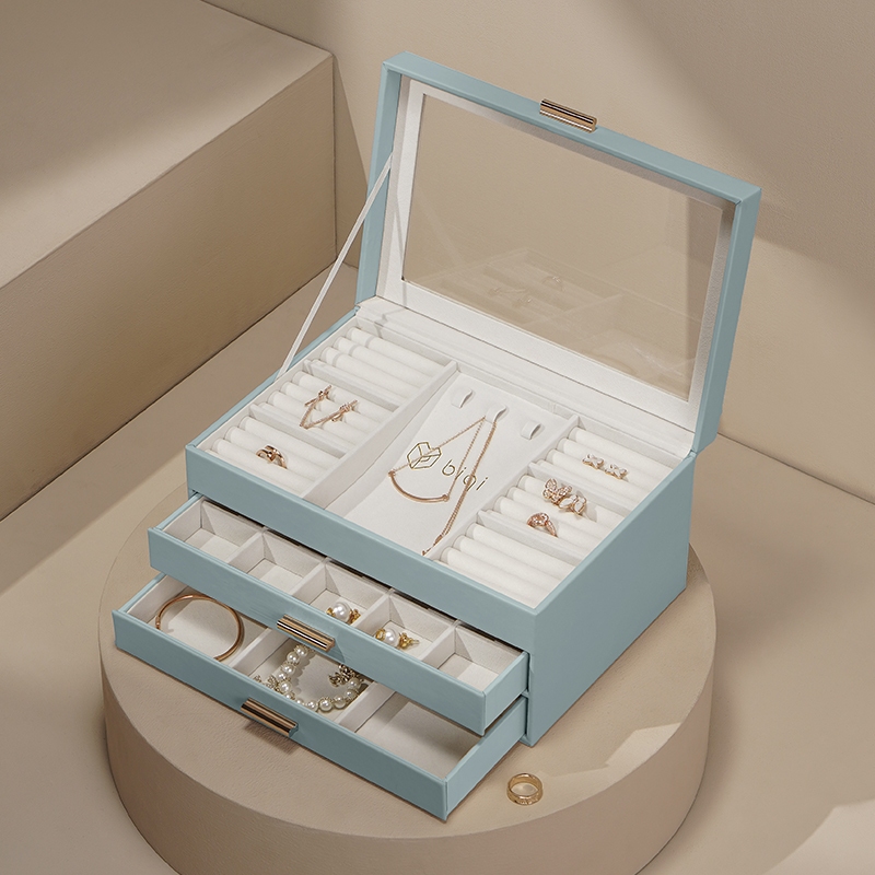 CASEGRACE Large Jewelry Storage Box Drawer Jewellery Boxes Dust