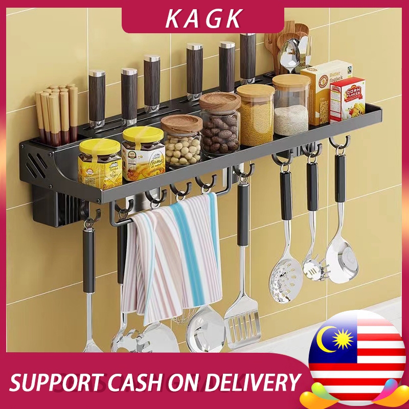 KAGK Wall Mounted Spice Rack Kitchen Rack Shelf Kitchen Storage