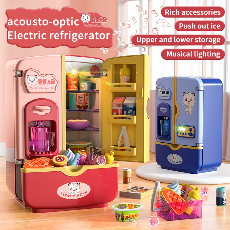 TEMI Refrigerator Fridge Toy Pretend Play Kitchen Playset Kitchen