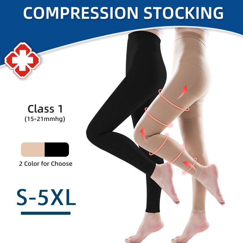 15-21mmHg Footless Medical Compression Pantyhose Stockings for Women ...