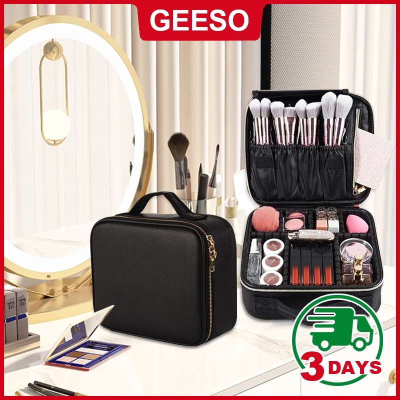 GEESO Makeup Bag Cosmetic Case Portable Travel Vanity Beauty Box Make