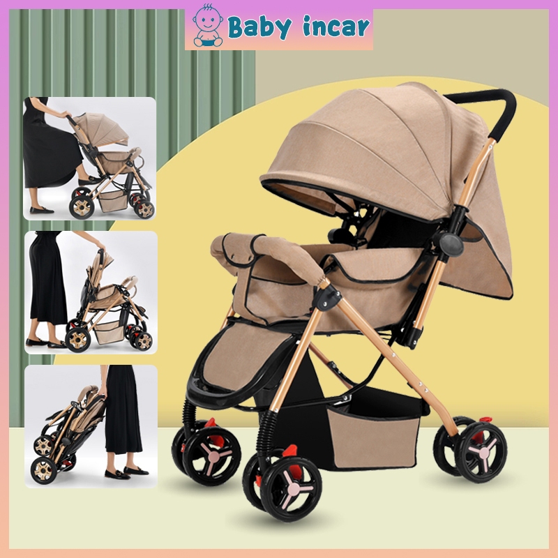 COD Stroller baby Foldable for Cabin Compact Stroller Basket with Adjustable Space Footrest 2Way Baby Gear Strollers Baby stroller travel 2 way