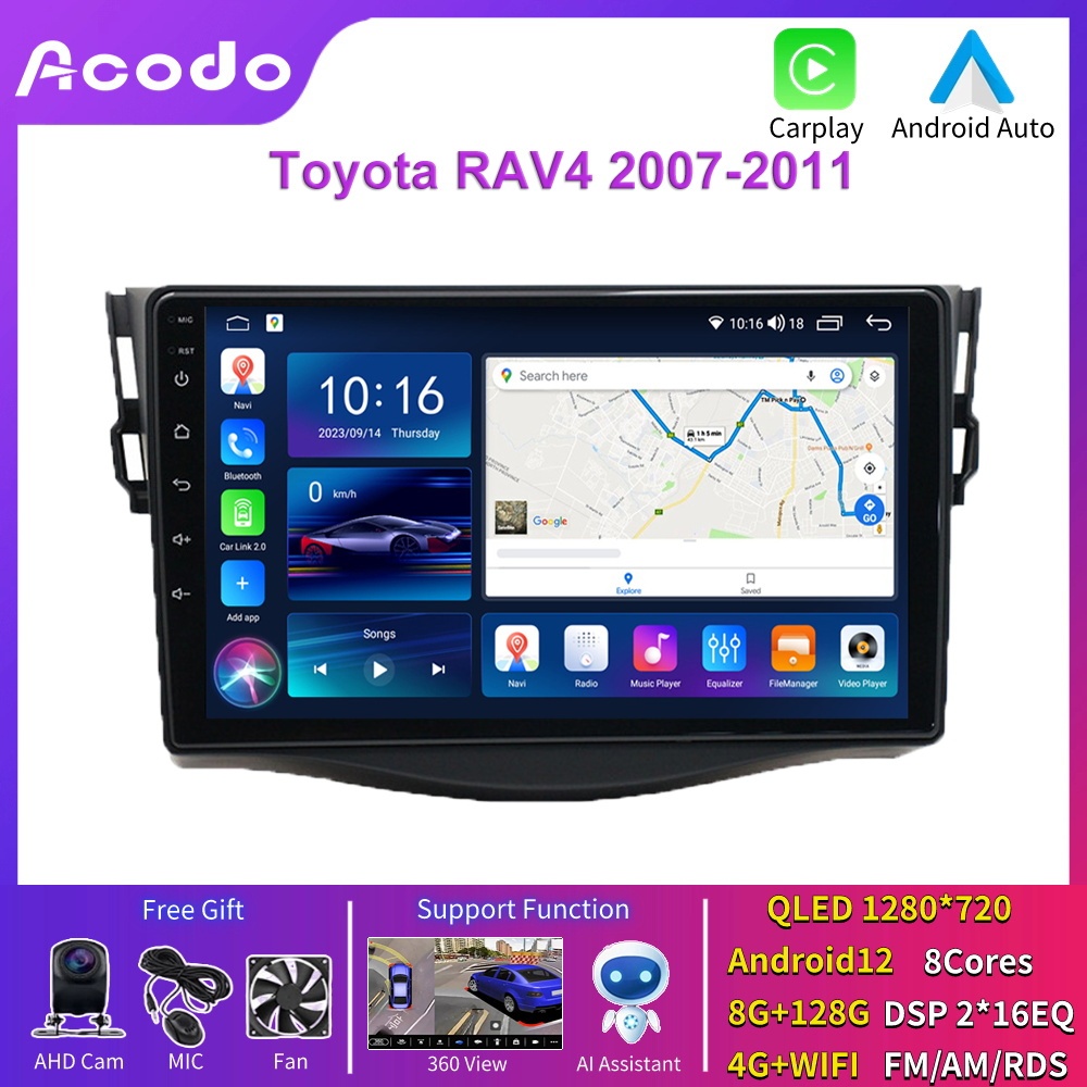 Acodo For Toyota RAV4 2072012 Android Car Stereo Support Carplay