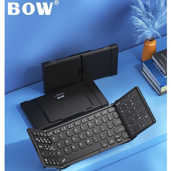 BOW folding Multiple devices Bluetooth wireless keyboard foldable protable keyboard CNC Numeric