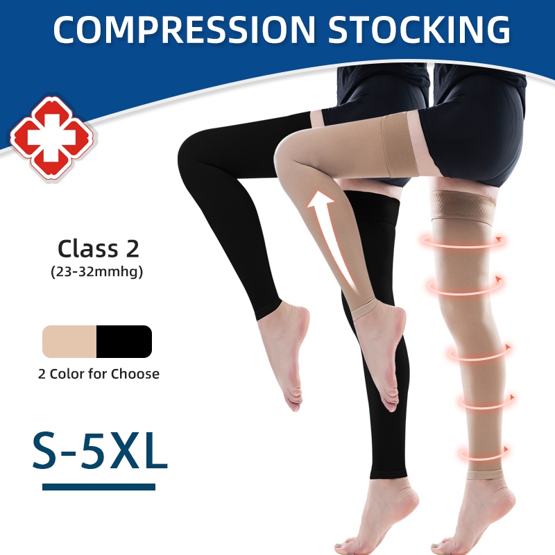 1pair Class 2 20-30mmHg Thigh High Medical Compression Stockings