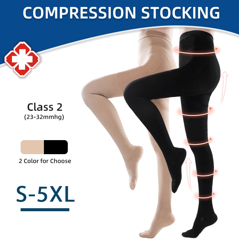 Plus Size Thights Medical Compression Pantyhose Stockings for Varicose ...
