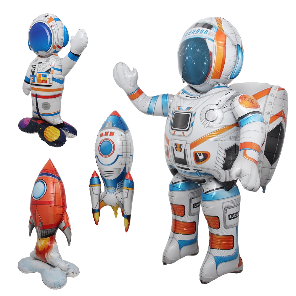 4D Standing Giant size Astronaut Rocket Party Balloons UFO Helium ...