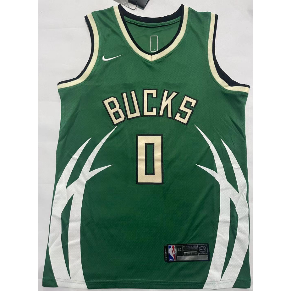 2024 new mens Milwaukee Bucks 0 Damian Lillard sports embroidery