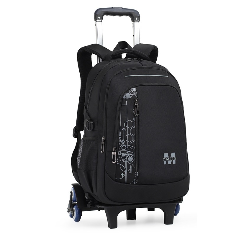 Trolley School Bag 2 or 6 Wheel Boy Girl Backpack Wheeled Staircase ...