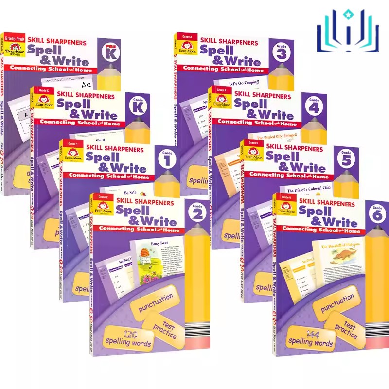 English Original “Evan Moor Skill Sharpeners Spell & Write Grade Pre K