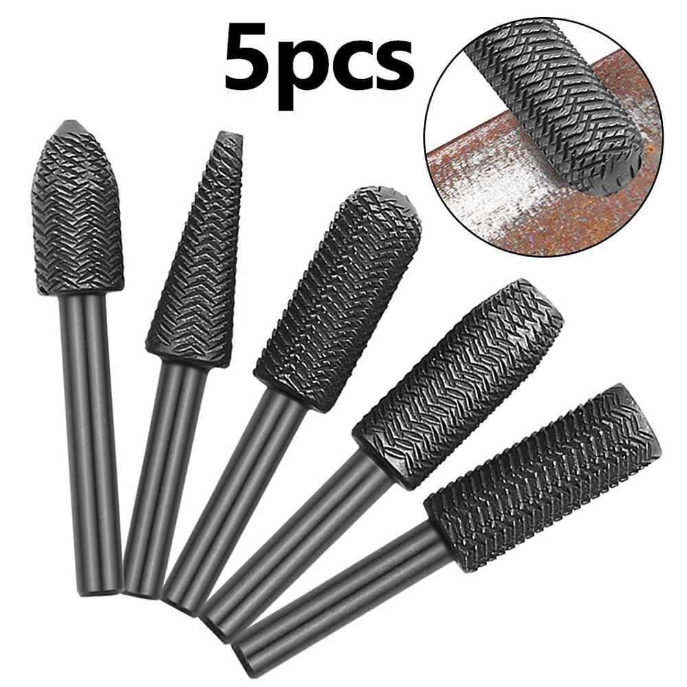 5PCS 6mm Rotating Steel File And Irregular File Embossed Steel File ...