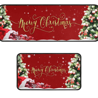 Merry Christmas Tree Decorative Doormat: Water-absorbing & Anti