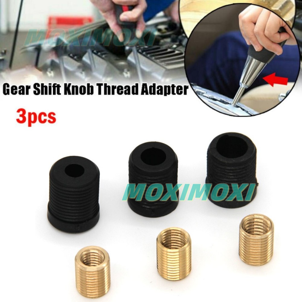 3pcs M8 M10 M12 Universal Car Gear Shift Knob Head Thread Adapter Nuts ...