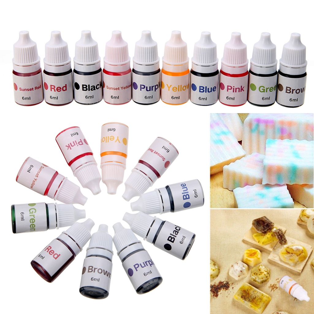 10 Colors 6ML Dyes Soap Making Coloring Set Colorants Kit for DIY Bath