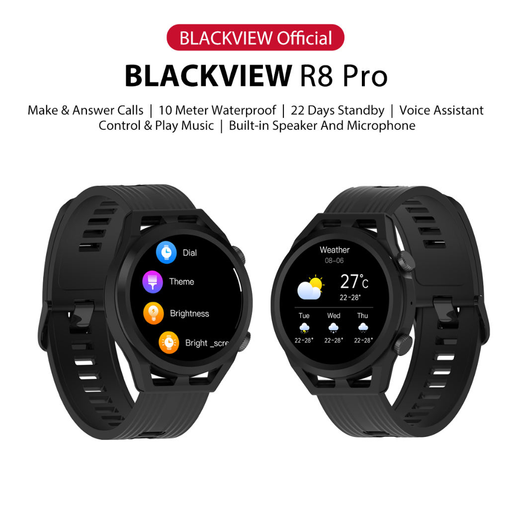 Blackview Smartwatch Men Women 1.85 Inch Fitness Watch with Make and A