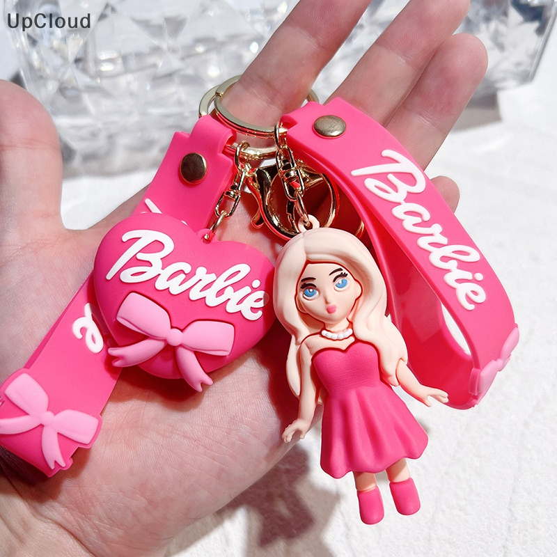 Cute Pink Barbie Key Chain Cartoon Doll Pendant Love Key Ring Backpack ...