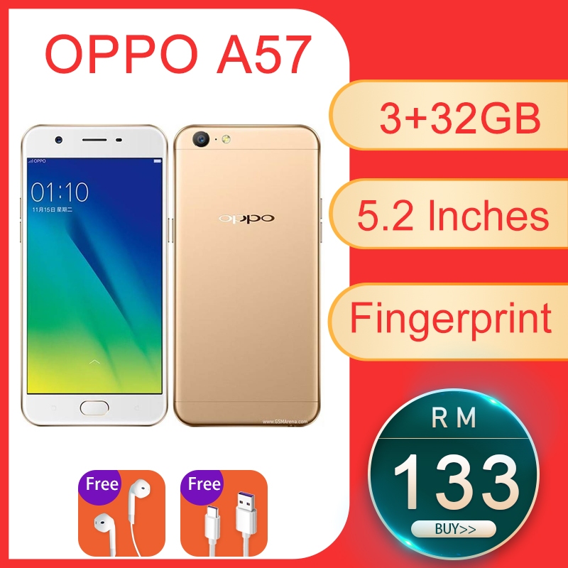 OPPOA57 3+32GB Mobile Phone Original Second Hand 90% New with Bonus ...