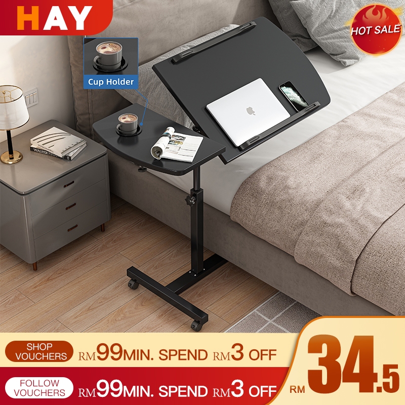 Adjustable table Upgraded Foldable Bedside table Computer Table with