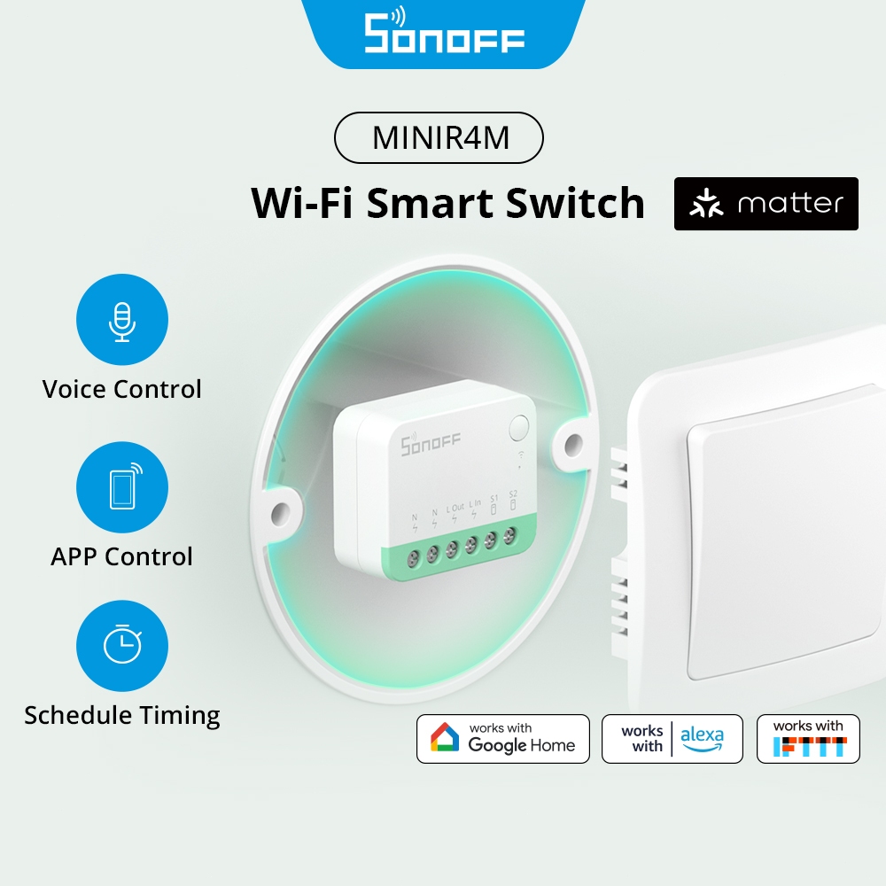 SONOFF MINI R4M Wi-Fi smart switch (relay module), Matter compatible version