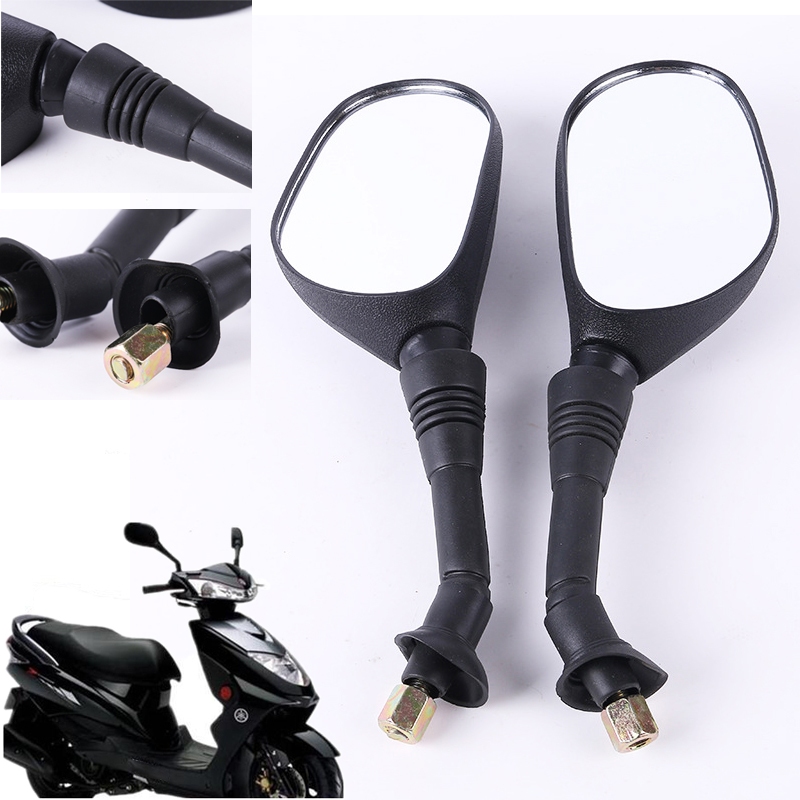 Universal Carbon-Look M8 Motorcycle Mirrors – 12V 21W, Adjustable, Set Of 2
