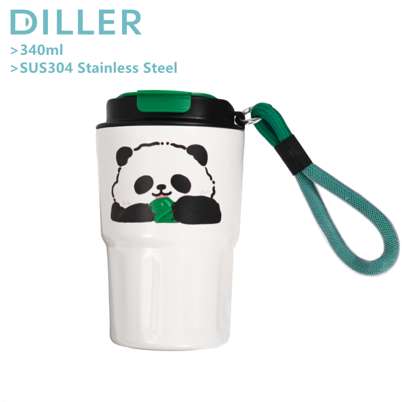 Diller Tumbler Thermos Mug With Lifting Rope 304 Stainless Steel Vacuum