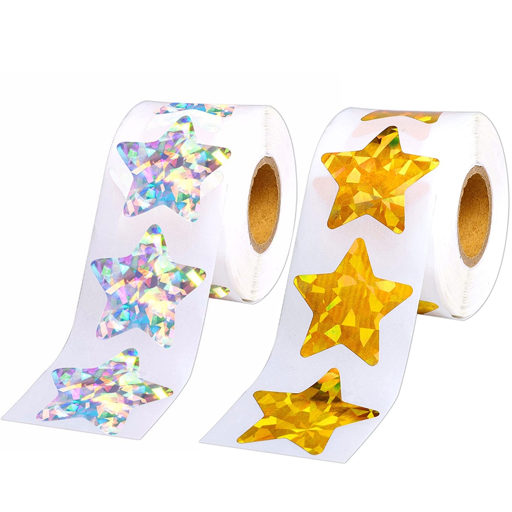 500 Pcs Star Smiley Stickers For Rewarding Student Behaviour, 8 Colour