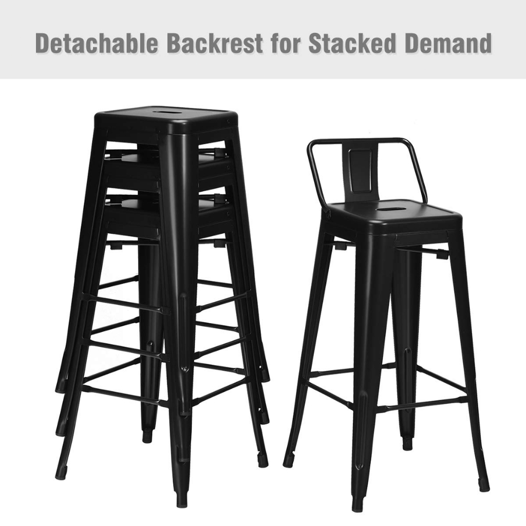 High Bar Stool Steel Chair Bar Chair With Backrest stool Kerusi Besi