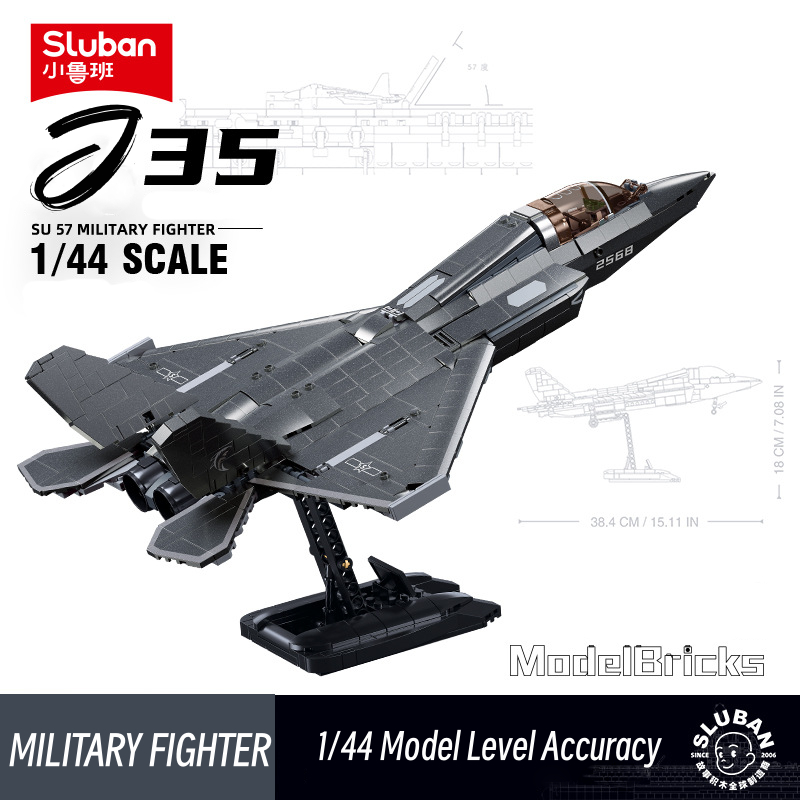 Sluban Building Block Toys Military B1186 1/44 J35 Stealth Fighter ...