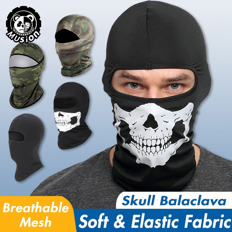 Musion Black Skull Balaclava Sun Protection Full Face Mask Call of Duty ...