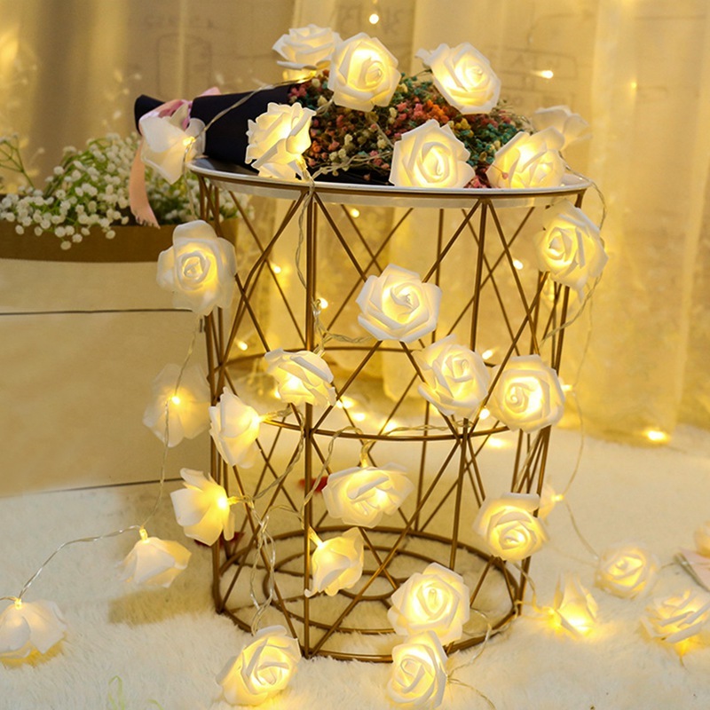 2M Rose Fairy Lights Artificial Flowers Lights PE light String Home ...