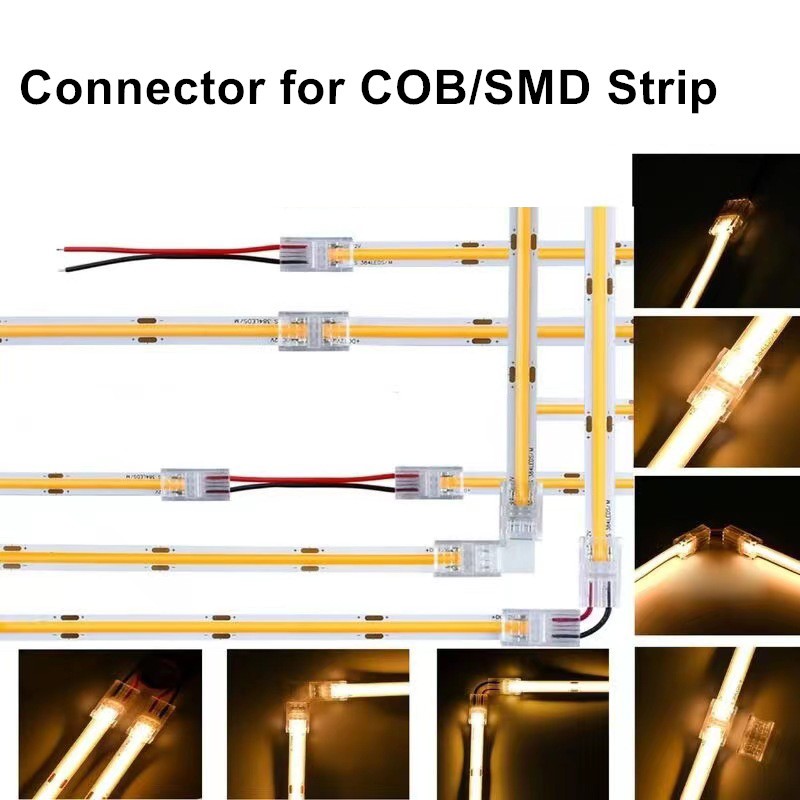 COB LED Strip Connector Seamless 2pin 8mm LED Strip Terminal Extension ...